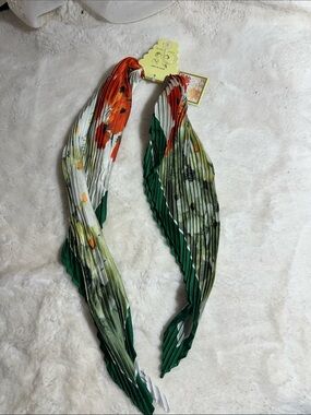 Sunday state orange and green florals scarf